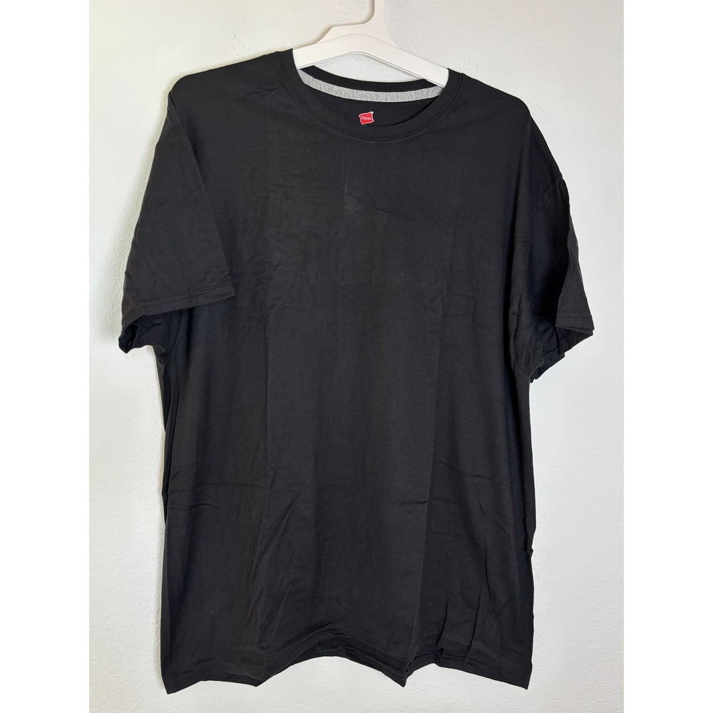 Hanes X-Temp Mens XL Black Short Sleeve Performance T-Shirt Solid Basic Tee
